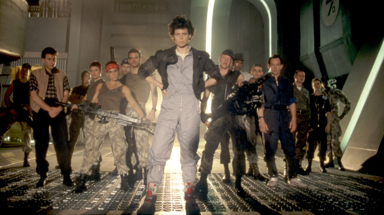 Aliens 1986 Besetzungsfoto Paul Rieser Jenette Goldstein Michael Biehn Sigourney Weaver Lance Henriksen