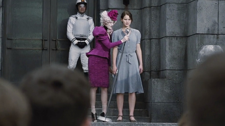 Elizabeth Banks and Jennifer Lawrence in The Hunger Games