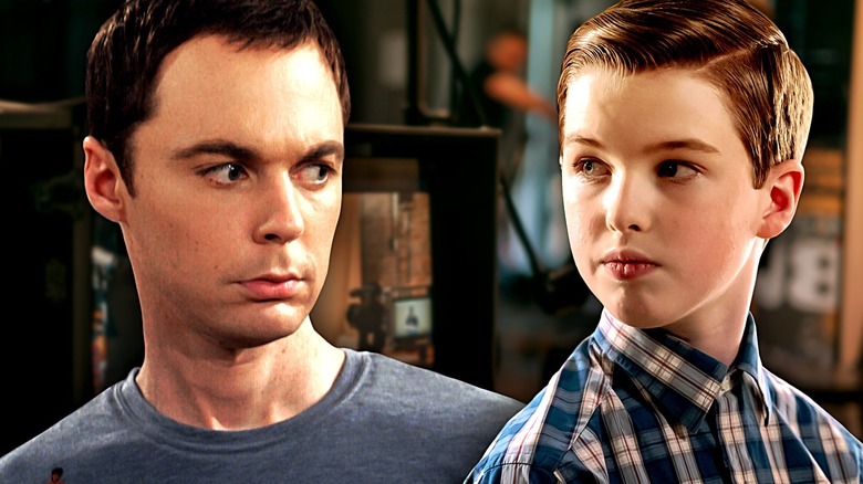 Young Sheldon by Iain Armitage and Old Sheldon by Jim Parsons together