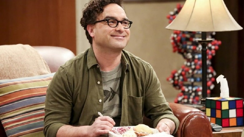 Leonard laughing on couch Big Bang