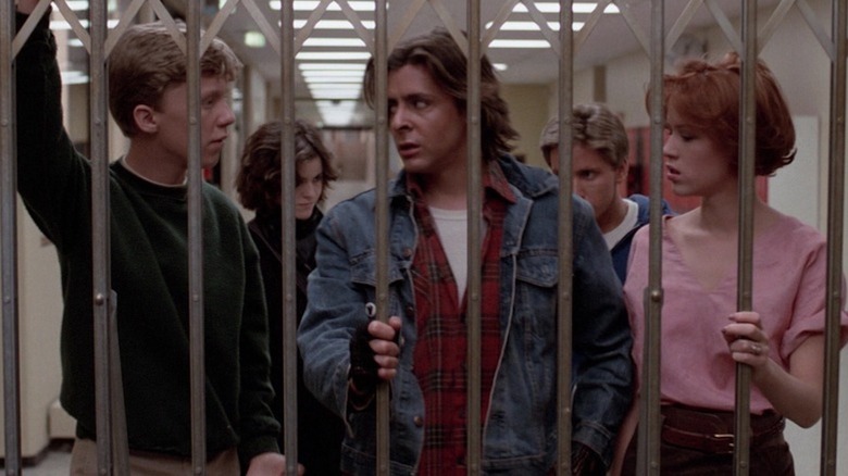 Judd Nelson crawls across the ceiling as John Bender in The Breakfast Club