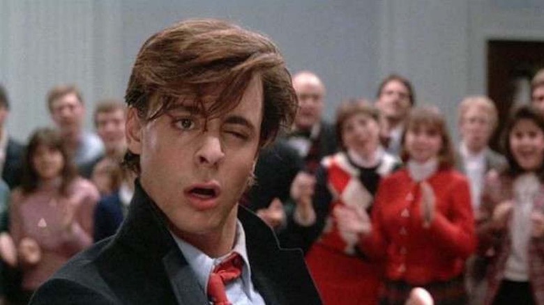 Judd Nelson awkwardly winks as Eddie Keaton in Making the Grade