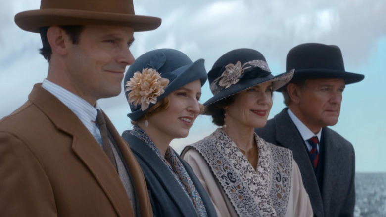 The Crawley family looking out at the sea in Downton Abbey: A New Era