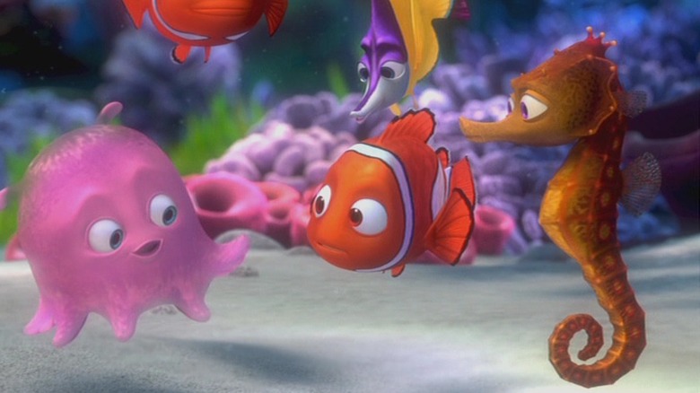 Erica Beck's Pearl, Alexander Gould's Nemo, and Erik Per Sullivan's Sheldon talking in Finding nemo