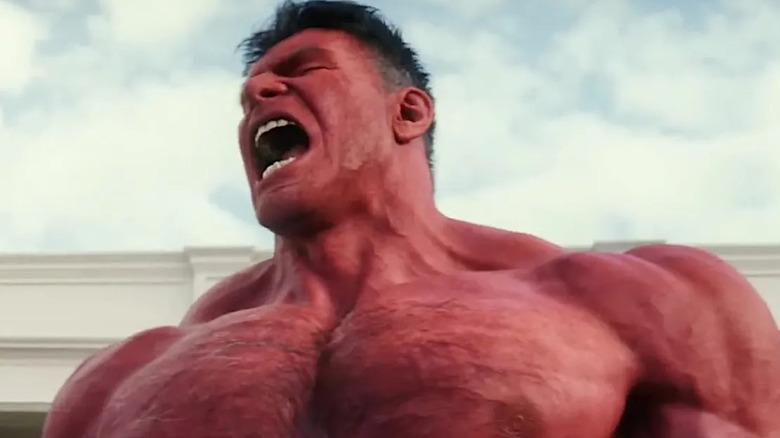 The Red Hulk yelling in Captain America: Brave New World