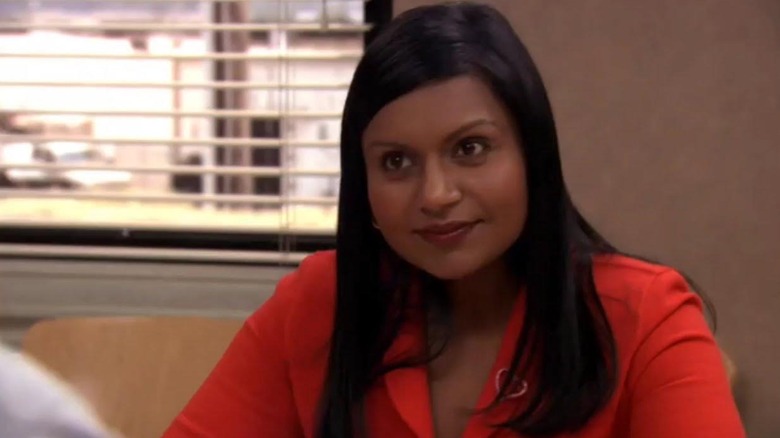 Mindy Kaling as Kelly interviewing for the branch manager job in The Office