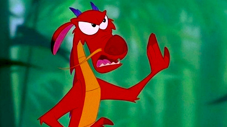 Mushu holds up his hand in defiance