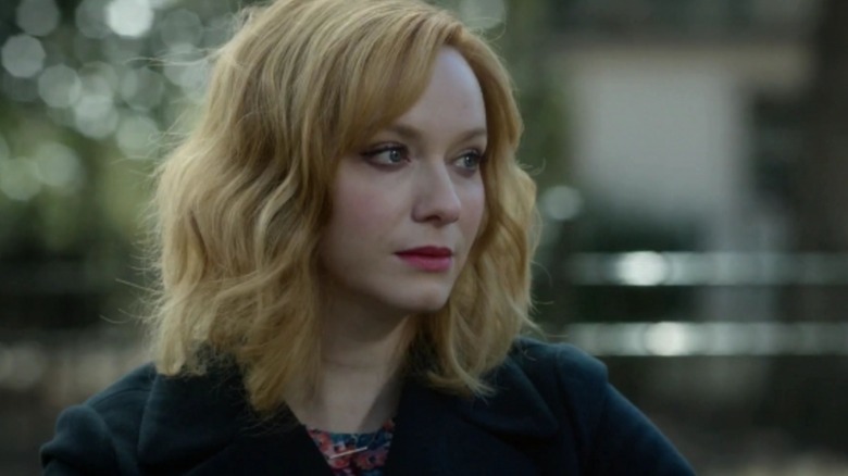 Christina Hendricks' Beth looks concerned in Good Girls