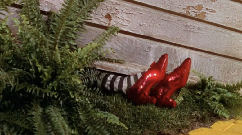 The Wicked Witch of the East's feet from under Dorothy's house in The Wizard of Oz