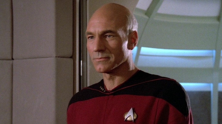 Captain Picard, on the bridge of the Foundation in the first episode of Star Trik: the next generation