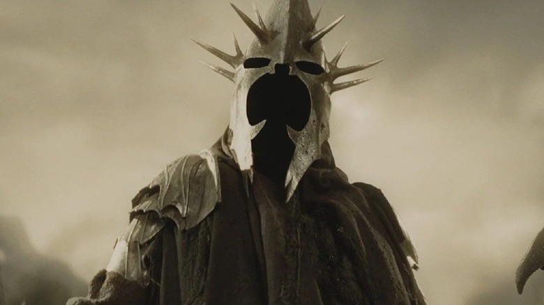 A Ringwraith wearing a spiky helmet in The Return of the King