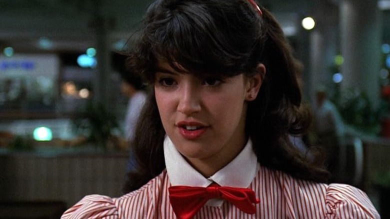 Phoebe Cates' Linda in a red and white striped dress in Fast Times At Ridgemont High