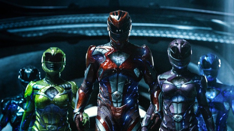 The Rangers in their full outfits in Power Rangers