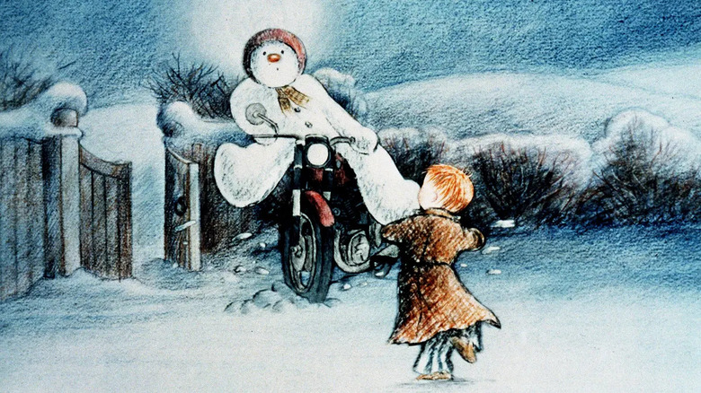 The Snowman motorcycle scene