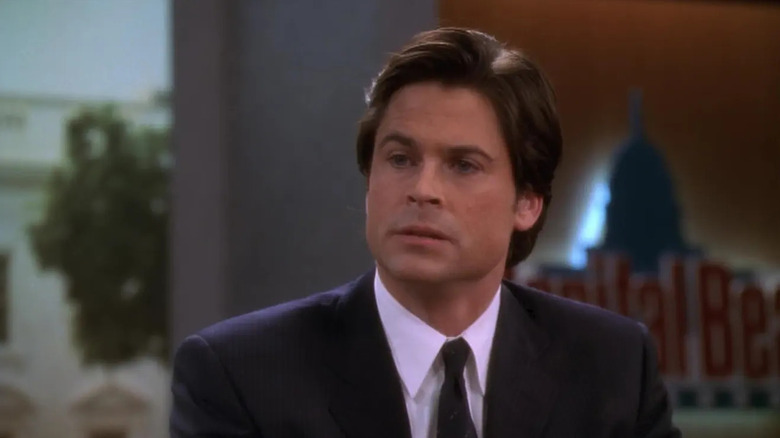 Sam Seaborn (Rob Lowe) looking wary on The West Wing