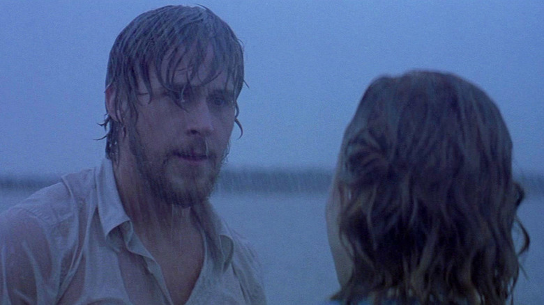 Noah staring at Allie in the rain in The Notebook