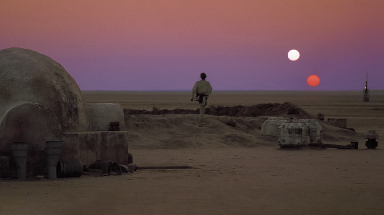 Luke Skywalker outside of Tatooine home