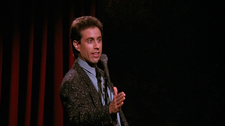 Jerry Seinfeld, doing his standup on Seinfeld