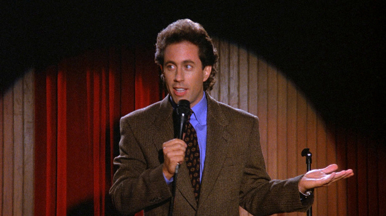 Jerry Seinfeld, doing his standup on Seinfeld