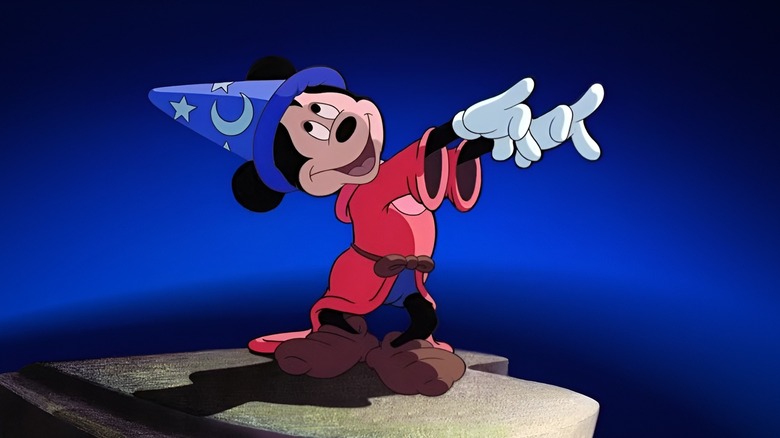 Mickey gesturing with his hands in Fantasia (1940)