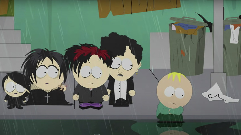 The Goth Kids and Butters in South Park