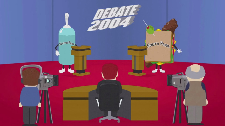 The debate between Douche and Turd on South Park