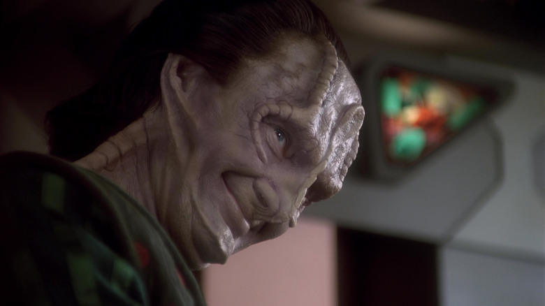 Andrew Robinson as Elim Garak, smiling, on Star Trek: Deep Space Nine