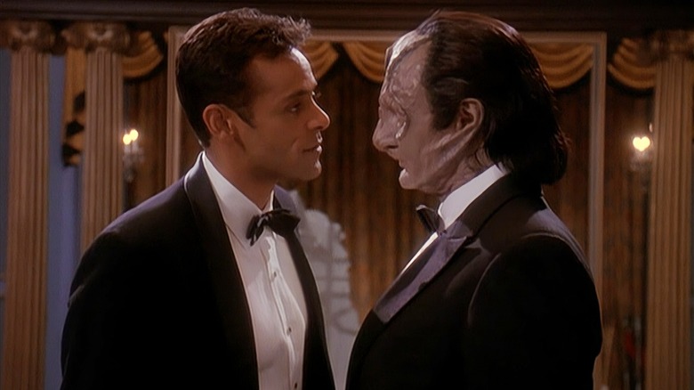 Alexander Siddig as Dr. Julian Bashir and Andrew Robinson as Elim Garak on Star Trek: Deep Space Nine