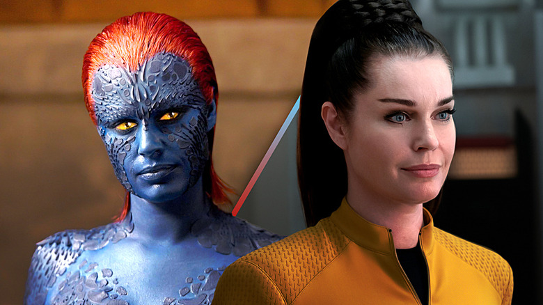 Rebecca Romijn em X-Men e Star Trek: Estranhos Mundos Novos