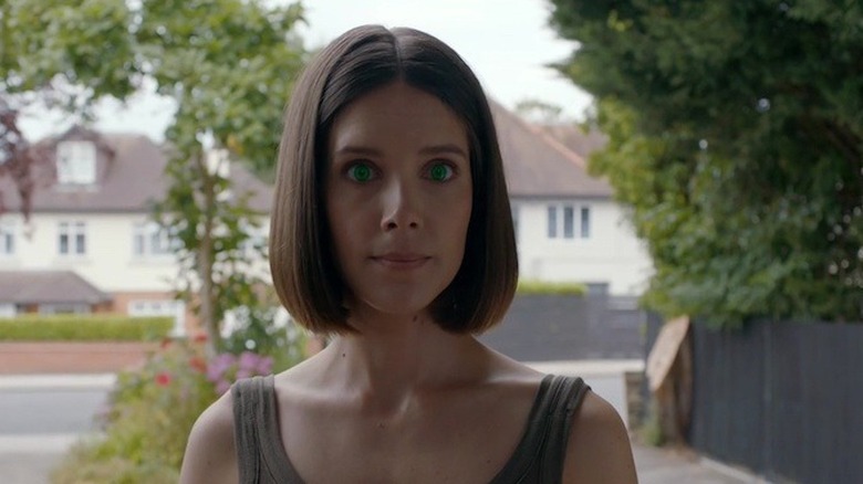 Sonya Cassidy's Heather with a blank expression on Humans