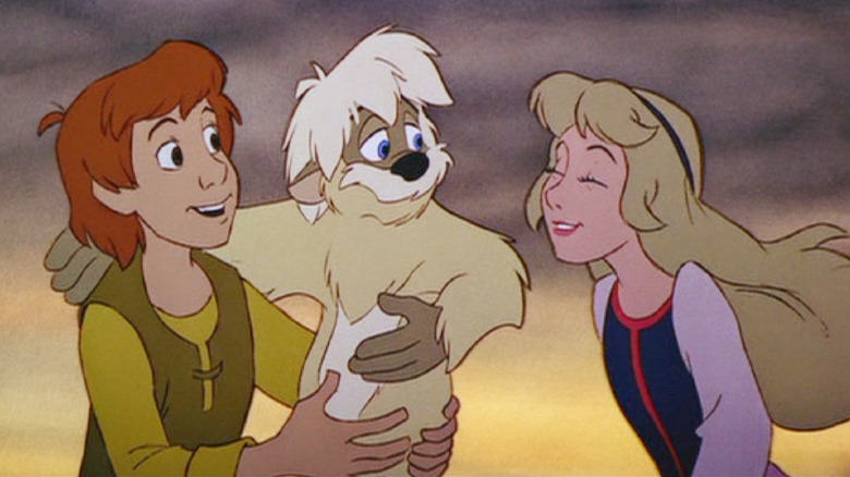 Taran, Gurgi, and Eilonwy in The Black Cauldron