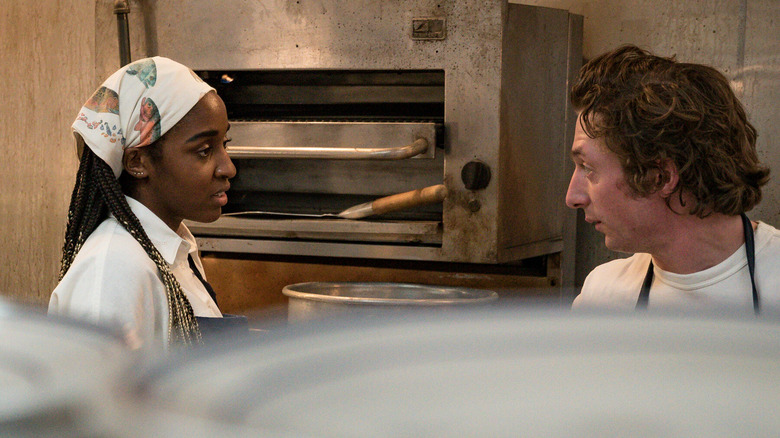 Jeremy Allen White and Ayo Edebiri in The Bear