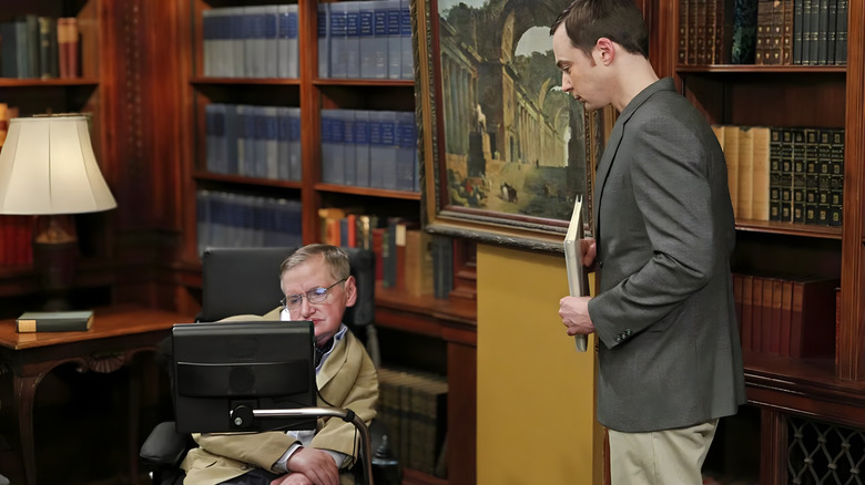 Sheldon Cooper meets Stephen Hawking on The Big Bang Theory