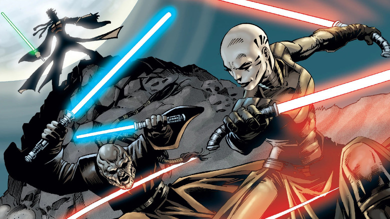 Ventress fighting Jedi Star Wars comics