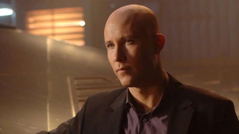 Smallville close-up of Michael Rosenbaum as Lex Luthor in Kent family barn