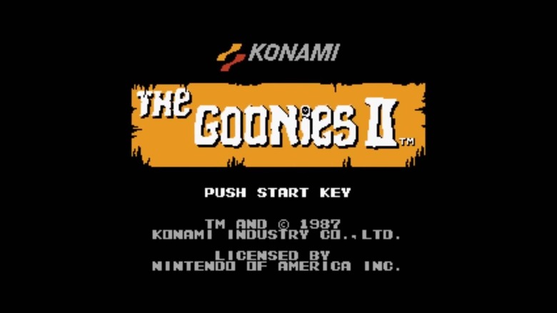 The Goonies II video game title screen