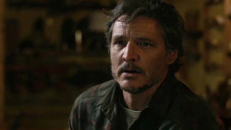 Pedro Pascal's Joel has tears in his eyes in The Last of Us