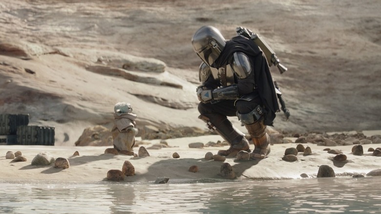 Grogu y Din Djarin en la temporada 3 de The Mandalorian