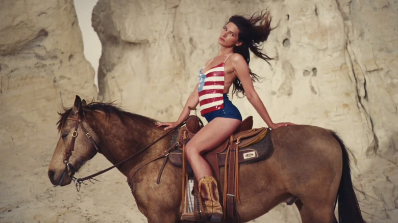 Sky on horseback in National Anthem