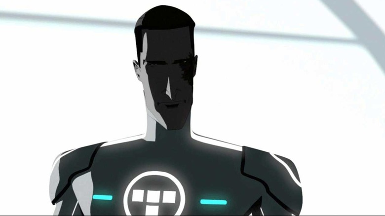 Damaged Tron falling into shadow in TRON Uprising