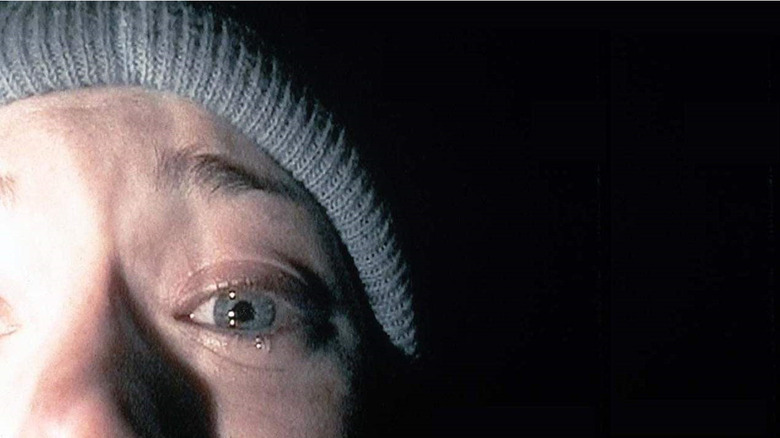 Heather Donahue (Rei Hance) cries into the camera in The Blair Witch Project (1999)