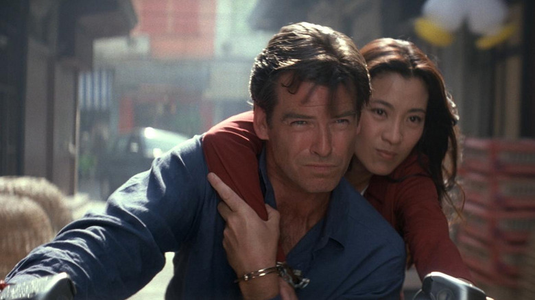 Pierce Brosnan and Michelle Yeoh in Tomorrow Never Dies (1997)