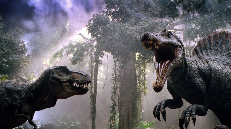 T-Rex fights Spinosaur in Jura III Park