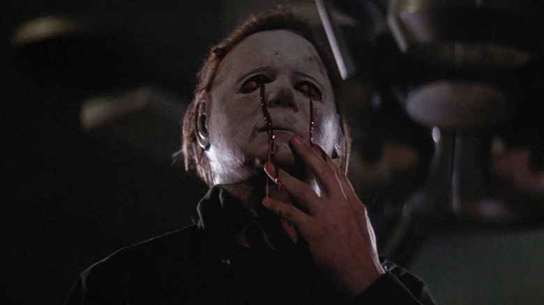Michael Myers bleeding eyes in Halloween II