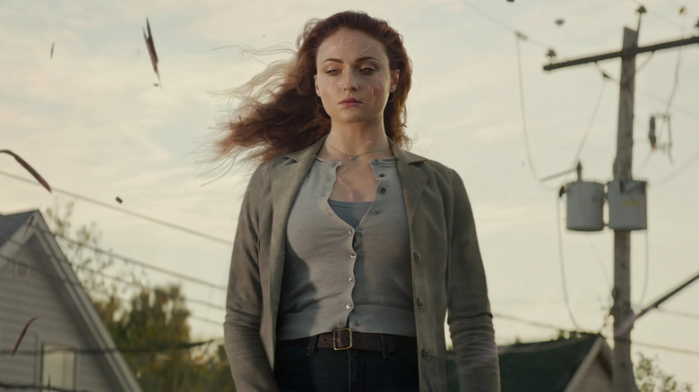Jean Grey as the Phoenix destroying a suburb in X-Men: Dark Phoenix