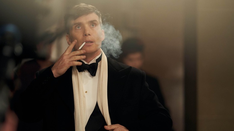 Tommy Shelby smoking in Peaky Blinders