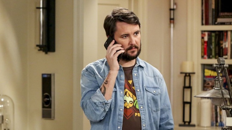 Wil Wheaton on the phone on The Big Bang Theory