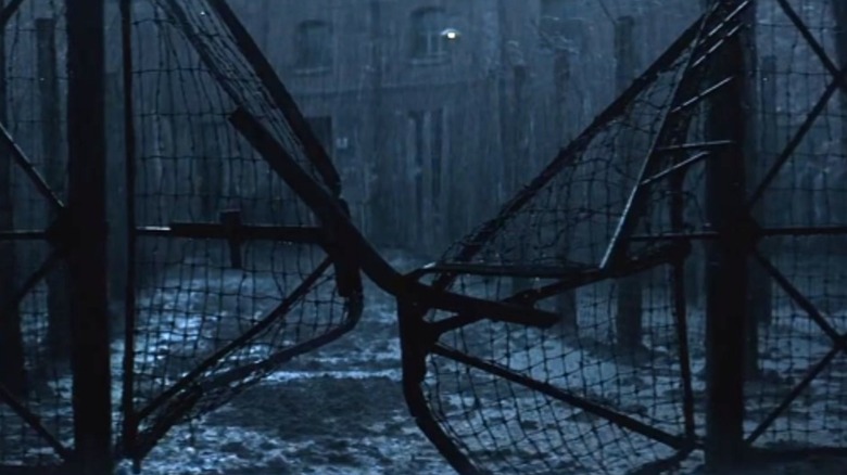 X-Men crushed gate Auschwitz