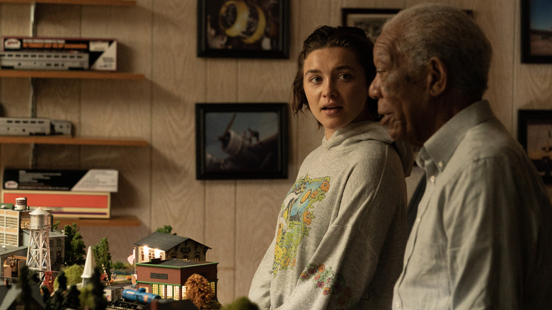 Florence Pugh and Morgan Freeman in A Good Person