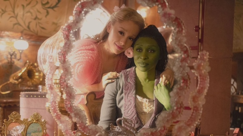 Glinda and Elphaba have a moment of reflection in Wicked